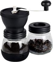Kavamalė coffee mill / grinder,Manual Coffee Grinder, Ceramic Burrs & SS Handle - 12oz Capacity, Portable Design - Black,