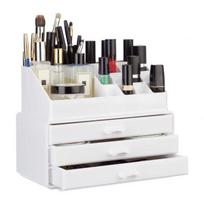 Makiažo organizatorius su stalčiais 19x23,5x14cm., baltos spalvos