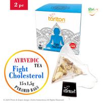 Ajurvedinė arbata FIGHT CHOLESTEROL, Tarlton, 2x (1,5g x 15 piramidiniai arbatos maišeliai)