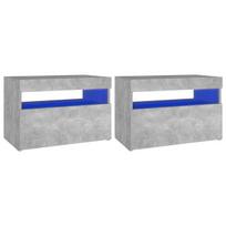 TV spintelės su LED apšvietimu, 60x35x40 cm, 2 vnt, pilkos