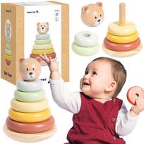 TOOKY Toys medinė piramidė meškiukas