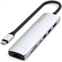 Satechi Satechi USB-C 7-in-1 Slim Multiport Adapter with Ethernet Silver ST-P7SS