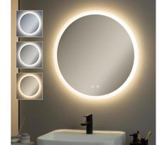 Brilagi - dimeriuojamas šildomas veidrodis su apšvietimu CLARA PRO LED/19W/230V, skersmuo 60 cm, IP44