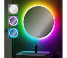Brilagi-LED RGBW su dimeriu, šildomas veidrodis su foniniu LED apšvietimu CLARA PRO LED/18W/230V skersmuo 60 cm IP44