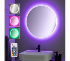 Brilagi-LED RGBW reguliuojamas veidrodis su šildymu ir apšvietimu CLARA PRO 19W/230V, Ø 60 cm, IP44 + nuotolinis pultas