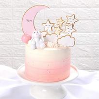 18PCS Moon Star Cake Toppers Cloud Cupcake Picks Paper Baking Decoration for Baby Shower  Gender Reveal Birthday Wedding Party