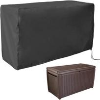 Tvirtas vandeniui atsparus lauko baldų uždangalas, 210D Oksfordo audinio lauko denio dėžės apsauga nuo dulkių ir sniego, skirtas stalui 123x62x65cm juoda
