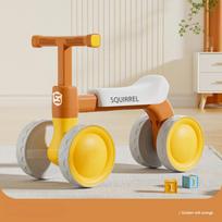 Vaikiškas balansinis dviratukas 4 ratų vaikštynė be pedalų Pirmasis vaiko lauko žaislas ant ratų Vaikų gimtadienio dovana 1-3 metų vaikams oranžinė
