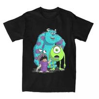 Monstrų biuras Universitetas Salivanas Bū T-shirt Vyrams Moterims Vintage Medvilninė T-shirt Trumpomis Rankovėmis T-shirts Naujas Atvykimas Drabužiai#Spalva(1) S juoda