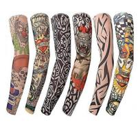 6 vnt. madingos nailoninės laikinos netikros tatuiruotės rankovės, kojinės rankoms, Helovino tatuiruotės, minkštos, vyrams, moterims Pack of 6