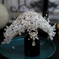 European Style New Luxurious and Elegant Bride Wedding Crown Headdress Handmade Crystal Crown Tiara Hair Ornaments Wedding Accessories