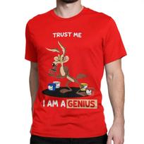 Trust Me I Am A Genius T-Shirts Men Women Wile E Coyote Cartoon Funny 100% Cotton Tees Short Sleeve T Shirt Gift Idea Clothing#Color(3) S juoda