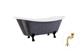 Vonia Besco Amelia Glam 190, Graphite+Black, su sifonu Klik-klak Gold