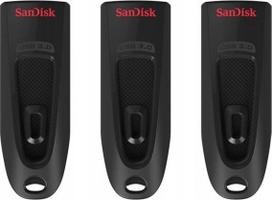 USB laikmena ULTRA 64GB USB 3.0 FLASH DRIVE - 130MB/S READ 3 PACK (BLACK)