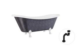 Vonia Besco Amelia Glam 190, Graphite+Chrome, su sifonu Klik-klak Black