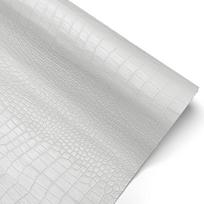 50x137cm Krokodilo tekstūros dirbtinės odos audinys Lipnūs odos taisymo lopai sofai, sėdynei, stalui, kėdei, krepšiui, batams, lovai, namams 30x137cm balta