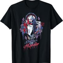 DC Suicide Squad Harley Quinn Mažas Monstras Marškinėliai S juoda