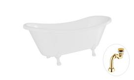 Vonia Besco Amelia 190, White+White, su sifonu Klik-klak Gold