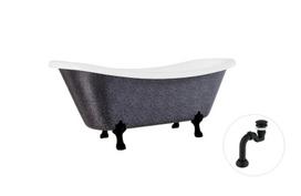 Vonia Besco Amelia Glam 190, Graphite+Black, su sifonu Klik-klak Black