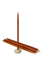 Natūralios oranžinės žvakės iš bičių vaško, 25 cm, 10 vnt.