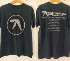 Aphex Twin 90s Tour 2014 2 pusės juodi trumpomis rankovėmis unisex marškinėliai 4XL