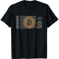 Bold Statementz Bitcoin Satoshi Nakamoto Genesis Block Cryptocurrency T-Shirt, Black, Small S juoda