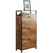 Prieškambario batų spintelė 3 lentynos Rustic brown Vintage industrial