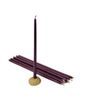 Natūralios violetinės žvakės iš bičių vaško, 25 cm, 10 vnt.