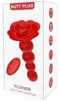 Analiniai kamuoliukai Boss Of Toys Rose Rotating Anal Beads, raudoni