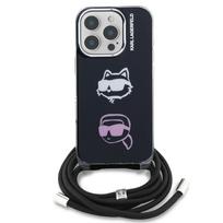 Karl Lagerfeld IML Crossbody K&CH Heads dėklas skirtas iPhone 16 Pro Black