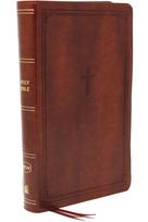 NKJV, End-of-Verse Reference Bible, Personal Size Large Print, Leathersoft, Brown, Red Letter, Comfort Print, Holy Bible, New King James Version