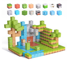 Didelis 3D magnetinių kaladėlių rinkinys „MineCraft“ 275 dalys