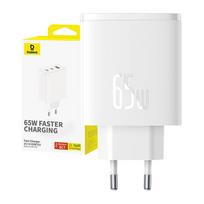 Wall charger Baseus OS-Cube Pro 2xUSB-C + USB, 65W (white)