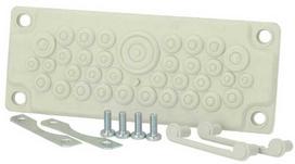 Fibox FMF 35 Kabelio įvado plokštelė, pilkai balta polikarbonato spalva (RAL 7035), 1 vnt.