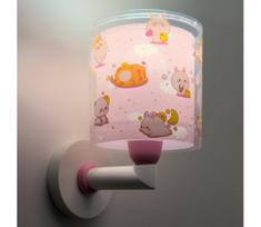 Dalber 41769S - Vaikiškas sieninis šviestuvas KAWAII FRIENDS 1xE27/15W/230V rožinis