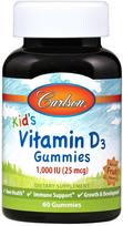 Kid's Vitamin D3 Gummies, 1000 IU Natural Fruit - 60 gummies