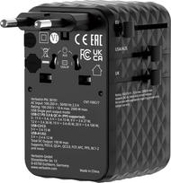 Verbatim Charge 'n' Travel 100W Universal Travel Adapter with retractable cable Black