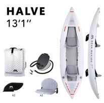 Dvivietis pripučiamas kajakas su irklu Aqua Marina Halve 398x98 cm HA-398