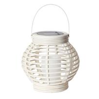 Baltas saulės energija veikiantis LED žibintas laukui Star Trading Rotang, aukštis 16 cm