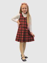 Raudonas su langiukais mokyklinis sarafanas, Sarafanų dydžiai: 130L