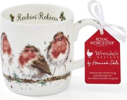 Wrendale kaulinio porceliano puodelis Rockin Robins, 310 ml