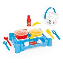 Mini viryklės rinkinys su priedais Dolu Fisher Price, 1822, mėlynas