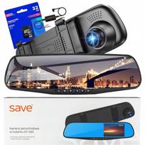 Vaizdo registratorius save s-600, full hd 1080p, 4,3" ekranas, su galine kamera ir 32gb kortele
