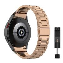 Nerūdijančio plieno išmaniojo laikrodžio dirželis be tarpo, skirtas Samsung Galaxy Watch 4, 5 ir 6 PRO 45 mm, Rožinis auksas