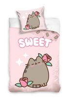 Medvilninė patalynė 140x200 Pusheen So Sweet Rose