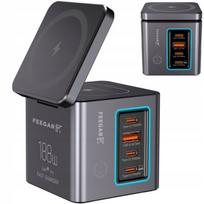 USB-C Feegar Kombo 188W GaN3 Type-C PD QC 3.0 Indukcinis tinklo įkroviklis
