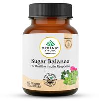 Organic India Sugar Balance Capsules by TATA - 60 Veg Capsules for Healthy Energy, Glycemic Support and Metabolism Normalization, Organic Certified