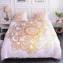 Mandala Bohemietiškas patalynės komplektas Viengulis/Dvigulis/Karalienės/Karaliaus dydžio Lotoso gėlės antklodės užvalkalas Mandala stiliaus Poliesterio antklodės užvalkalas Duvet Cover Set&EU Single(135x200cm)