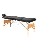 Kosmeda M 3 segmentų sulankstomas medinis masažo stalas Balance Lux 190x70, juodas
