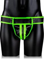 Seksualūs vyriški apatiniai Ouch Glow in the Dark Jockstrap, S/M dydžio, S/M